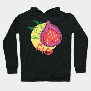 Fig Tropical Fruit Palm Leaf Pattern Hoodie